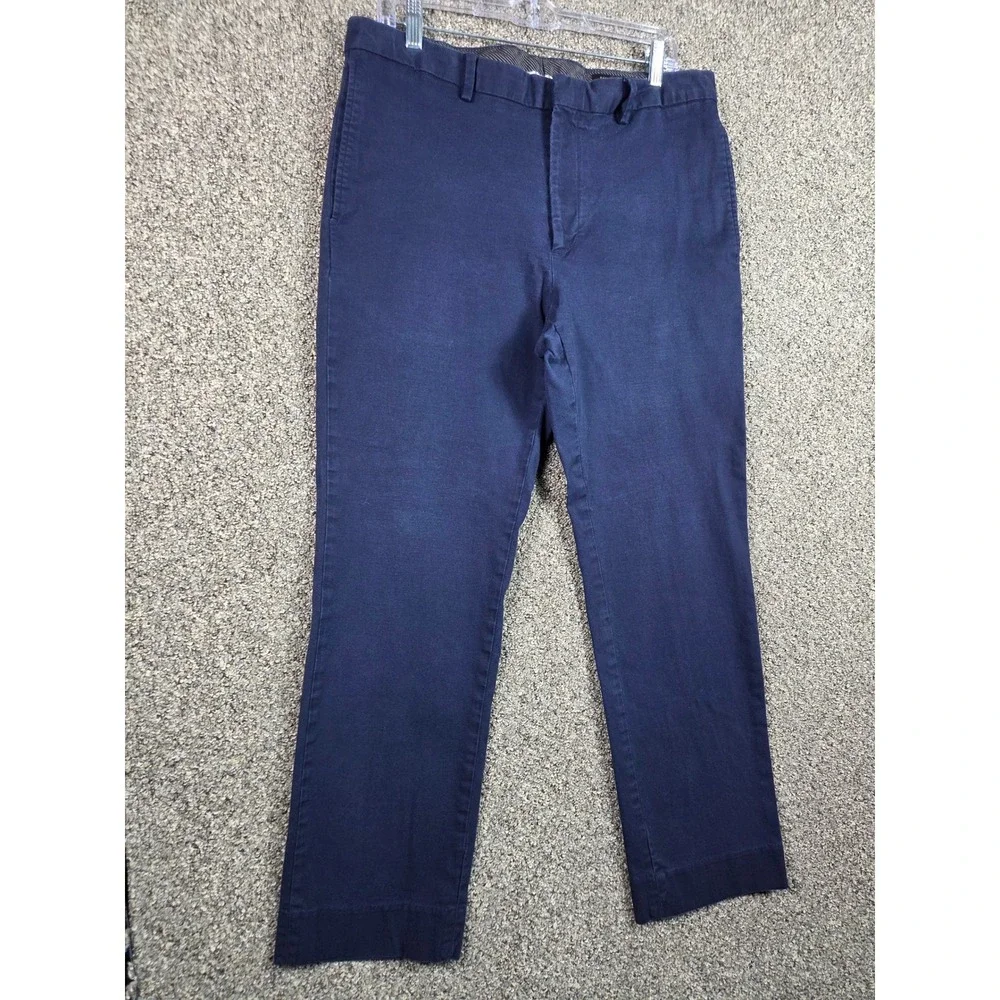 Banana Republic‎ Aiden Slim Fit Chinos Mens 34x30 Navy Blue Cotton Modal Stretch